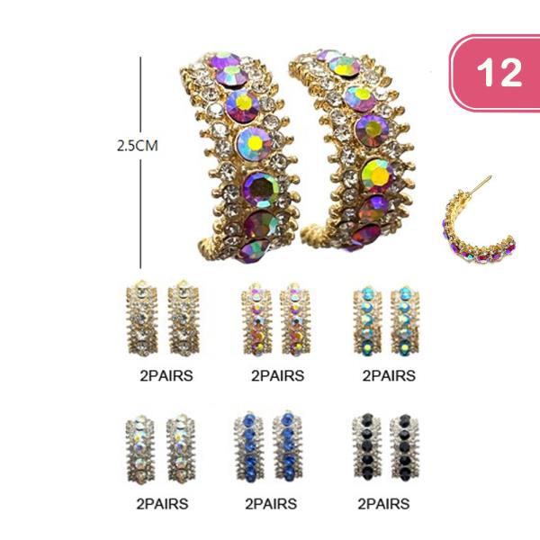 GEM HOOP EARRING (12 UNITS)