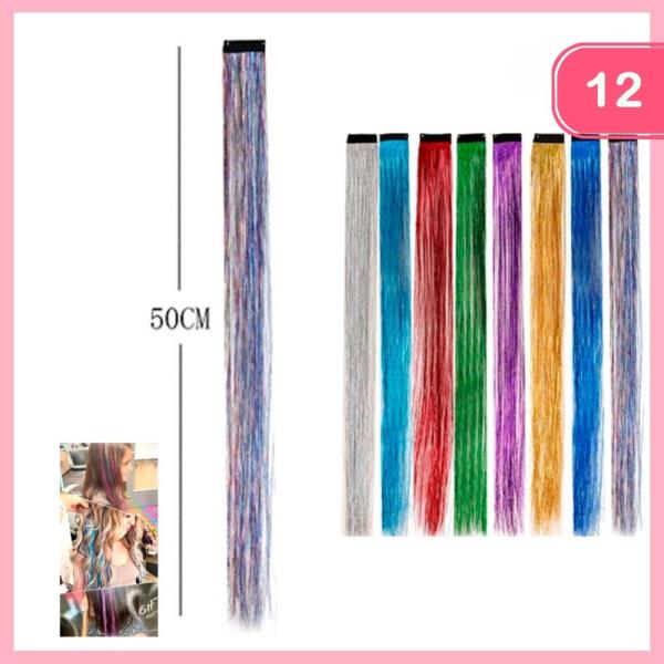 COLORFUL HAIR CLIP ON (12 UNITS)