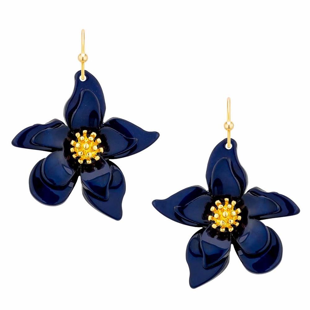 ACETATE FLOWER DANGLE EARRING