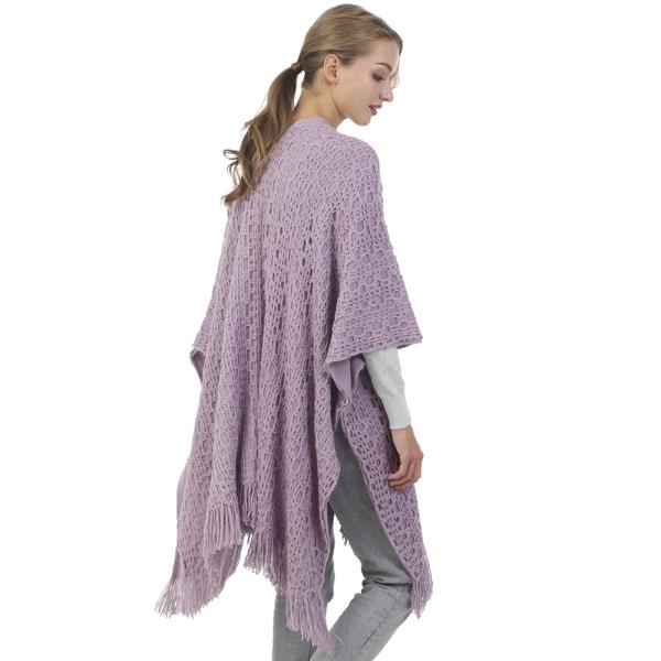 SOLID COLOR WOVEN DRIPPING CAPE
