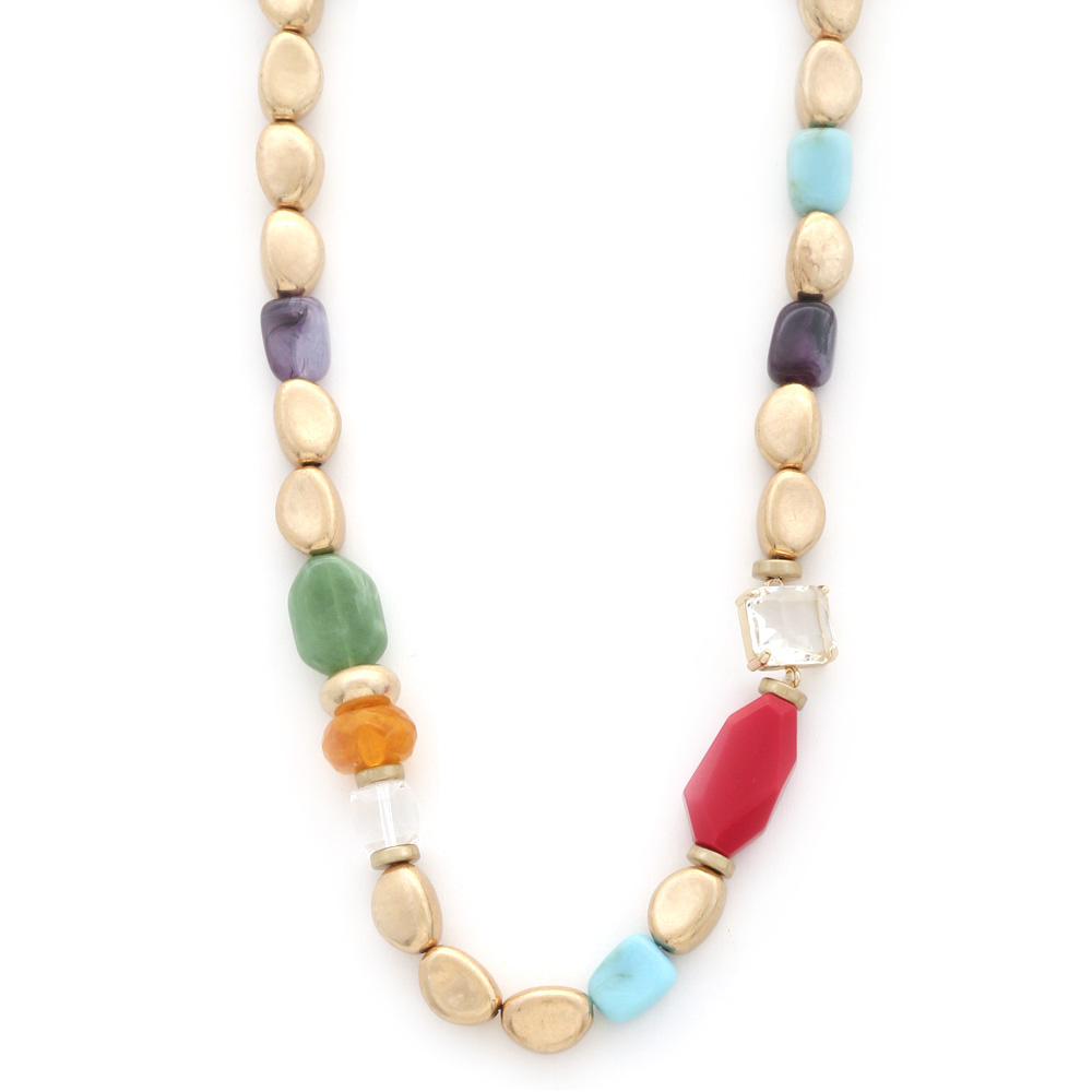 COLORFUL ORGANIC BEAD NECKLACE