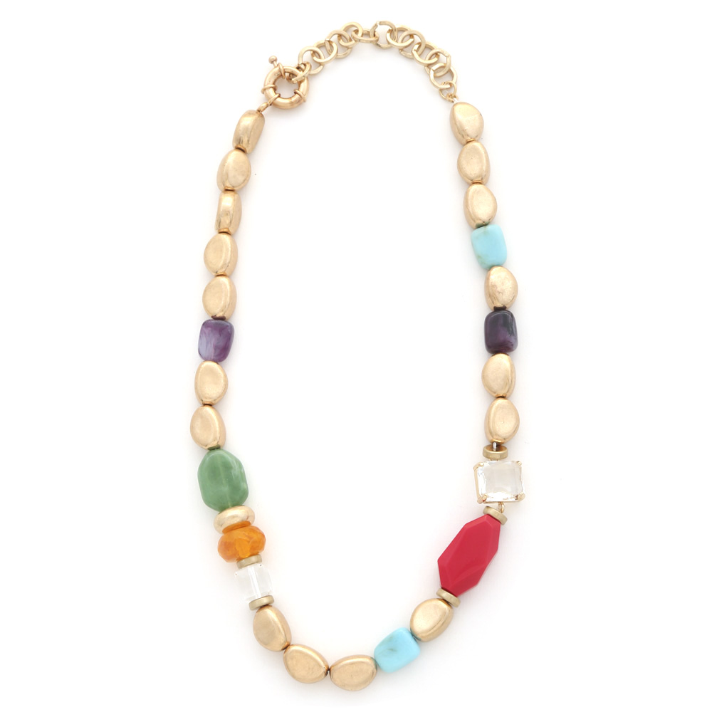 COLORFUL ORGANIC BEAD NECKLACE