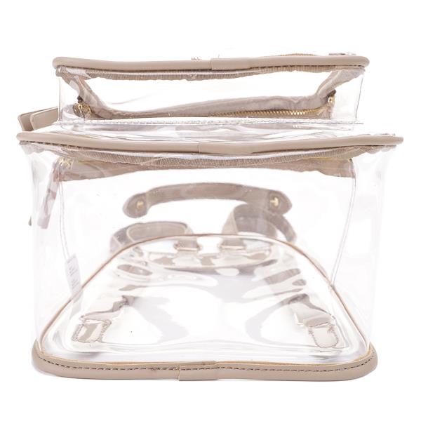CLEAR COLOR OUTLINED ZIPPER HANDLE BACKPACK