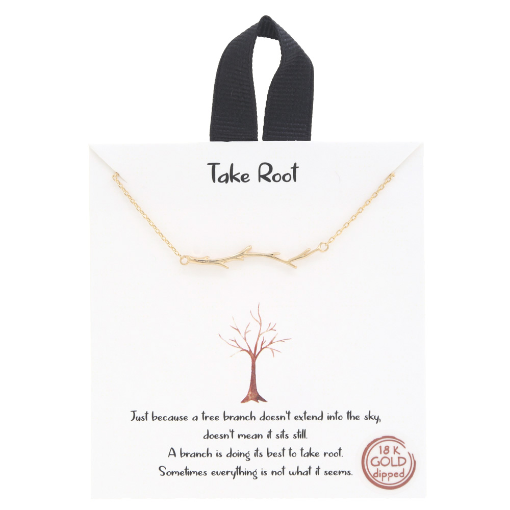 18K GOLD RHODIUM DIPPED TAKE ROOT NECKLACE