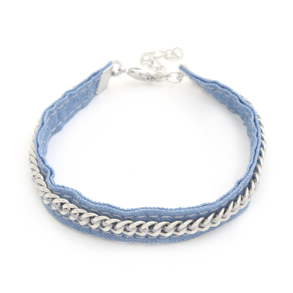 SODAJO CURB LINK DENIM BRACELET