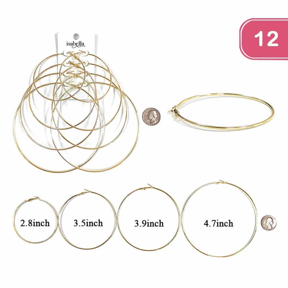 FASHION HOOP EARRING SET(12UNITS)