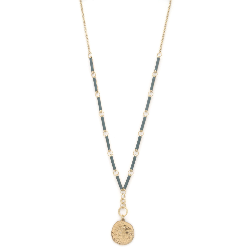 COIN CHARM BEADED NECKLACE