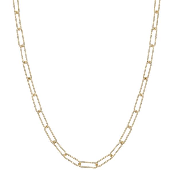 TEXTURED CLIP CHAIN NECKLACE