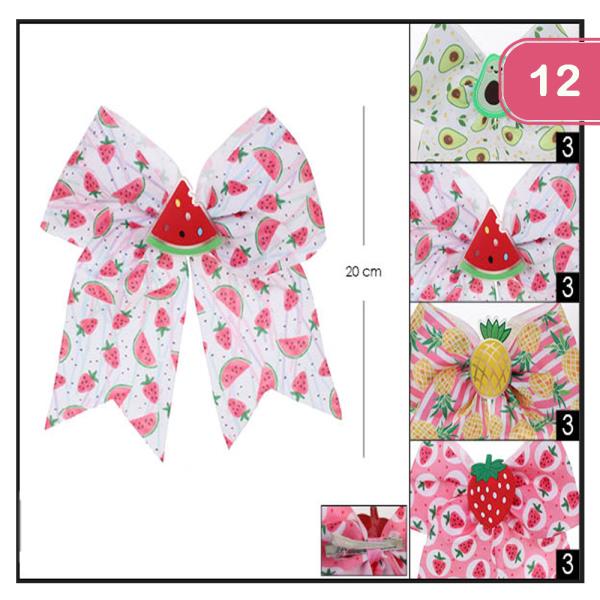 FASHION FRUIT HAIR BOW (12 UNITS)