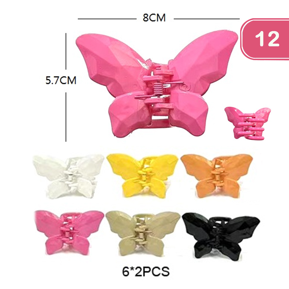 FASHION BUTTERFLY JAW HAIR CLIP(12UNITS)