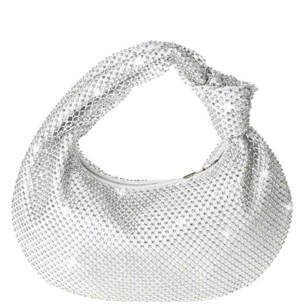 RHINESTONE MESH HOBO BAG