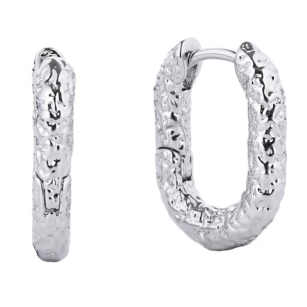 14K GOLD/WHITE GOLD DIPPED HUGGIE HOOP EARRING