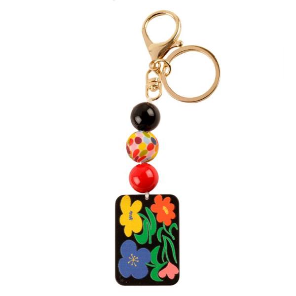 ACETATE LINK WITH FLOWER KEYCHAIN