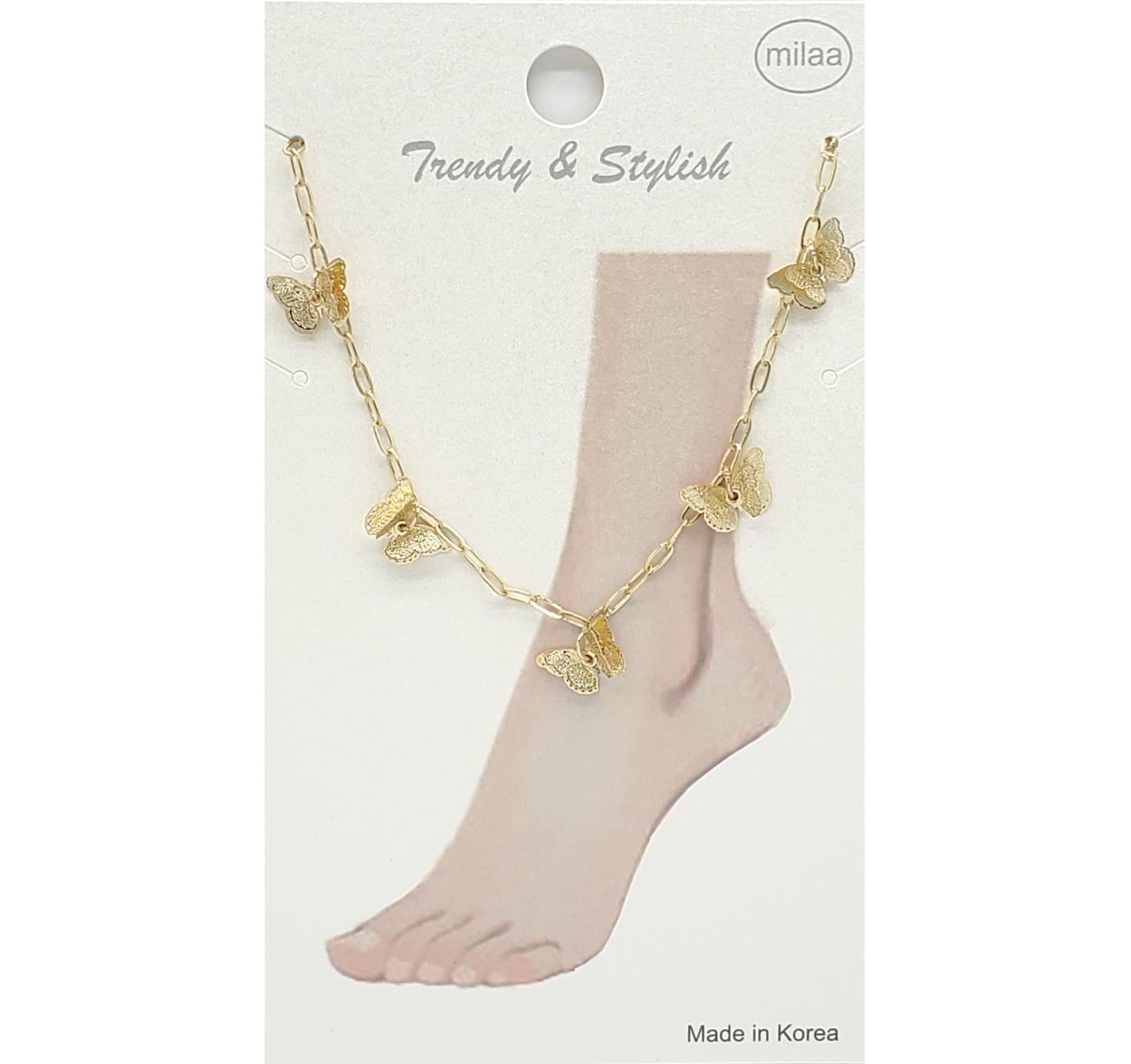 BRASS BUTTERFLY CHARM ANKLET