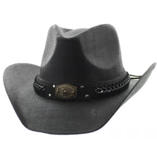 WESTERN LINK PATTERN STRAW HAT