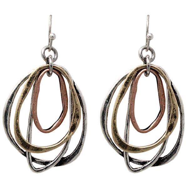 MULTI METAL OVAL EARRINGS