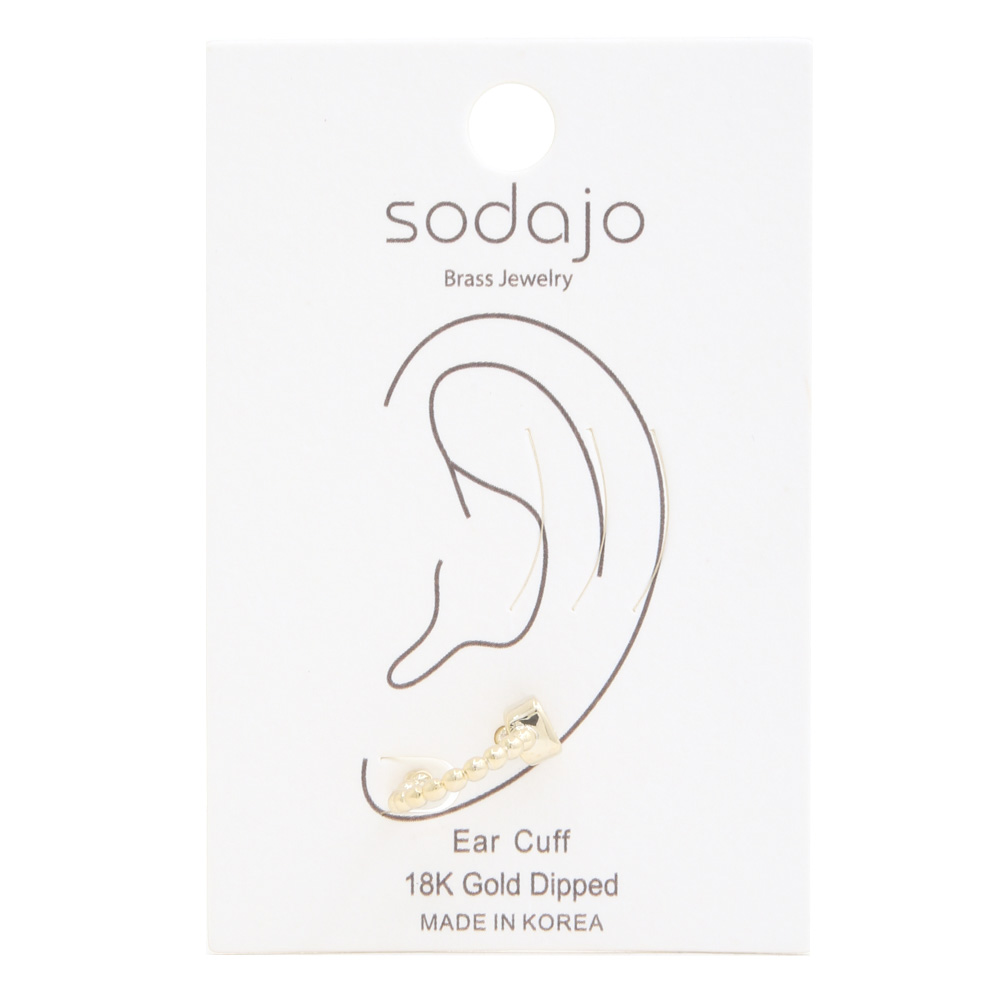 SODAJO CRYSTAL 18K GOLD DIPPED CUFF EARRING