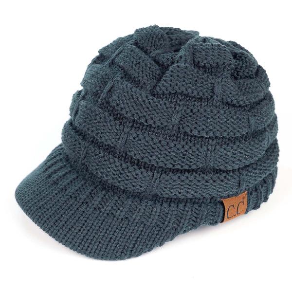 CC RIBBED KNIT HAT WITH BRIM