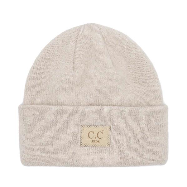 CC SUEDE PATCH KIDS BEANIE HAT