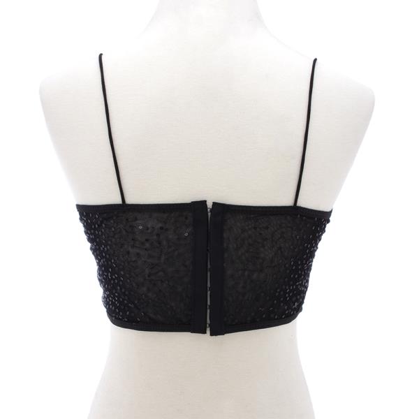 LACE BUSTIER MESH EMBROIDERY SEXY VINTAGE SPAGHETTI STRAP CORSET CROP TOP
