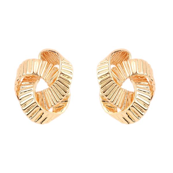 LINED METAL ROUND LINK EARRING
