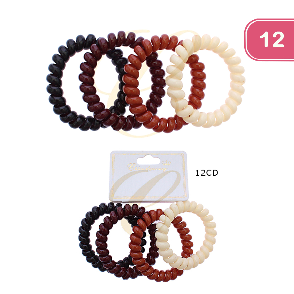 FASHION SPIRAL HAIR TIE(12UNITS)