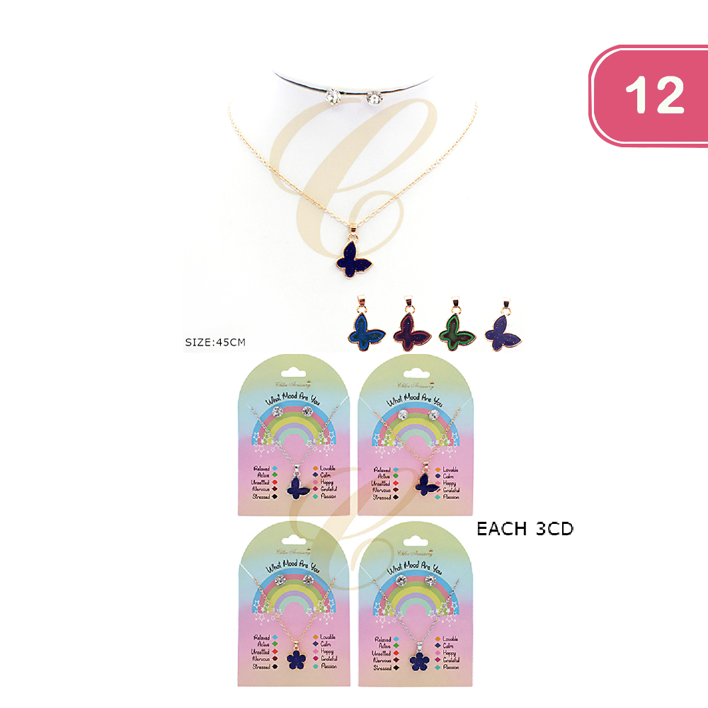 FASHION BUTTERFLY MOOD NECKLACE(12UNITS)
