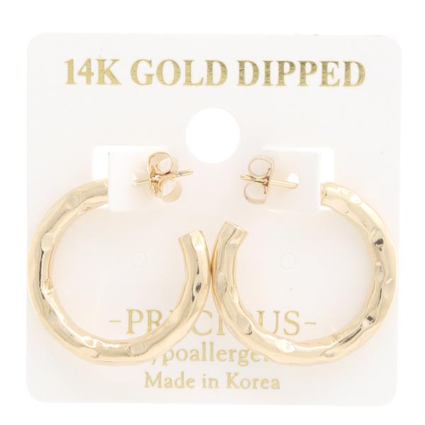14K GOLD DIPPED HYPOALLERGENIC OPEN HOOP EARRING