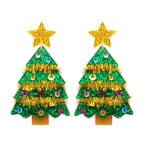 CHRISTMAS TREE DANGLE EARRING