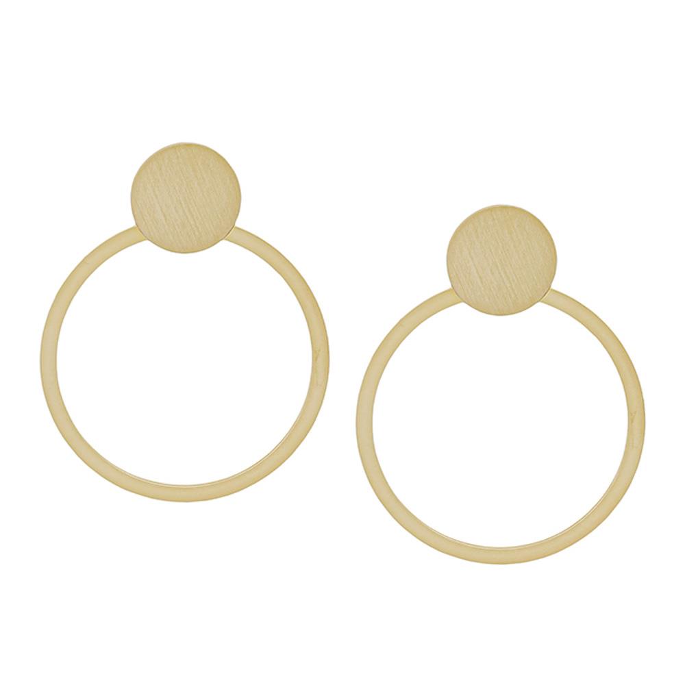ROUND SATIN POST WITH CIRCLE DROP EARRING