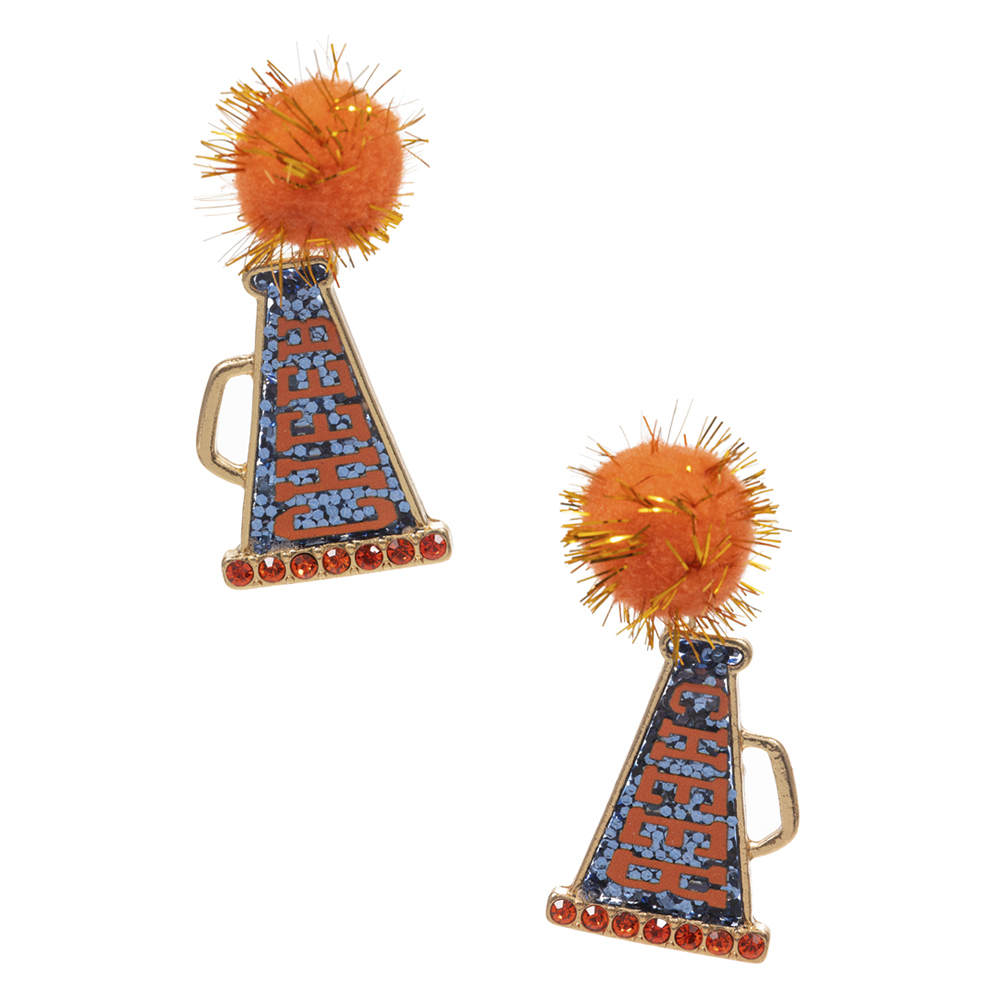 CHEER MEGAPHONE SHAPED ACRYLIC POST EARRIRING