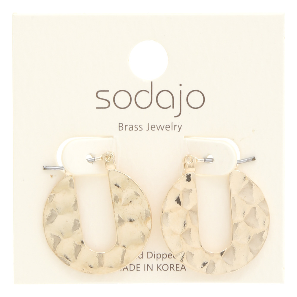 SODAJO HAMMERED METAL GOLD DIPPED EARRING