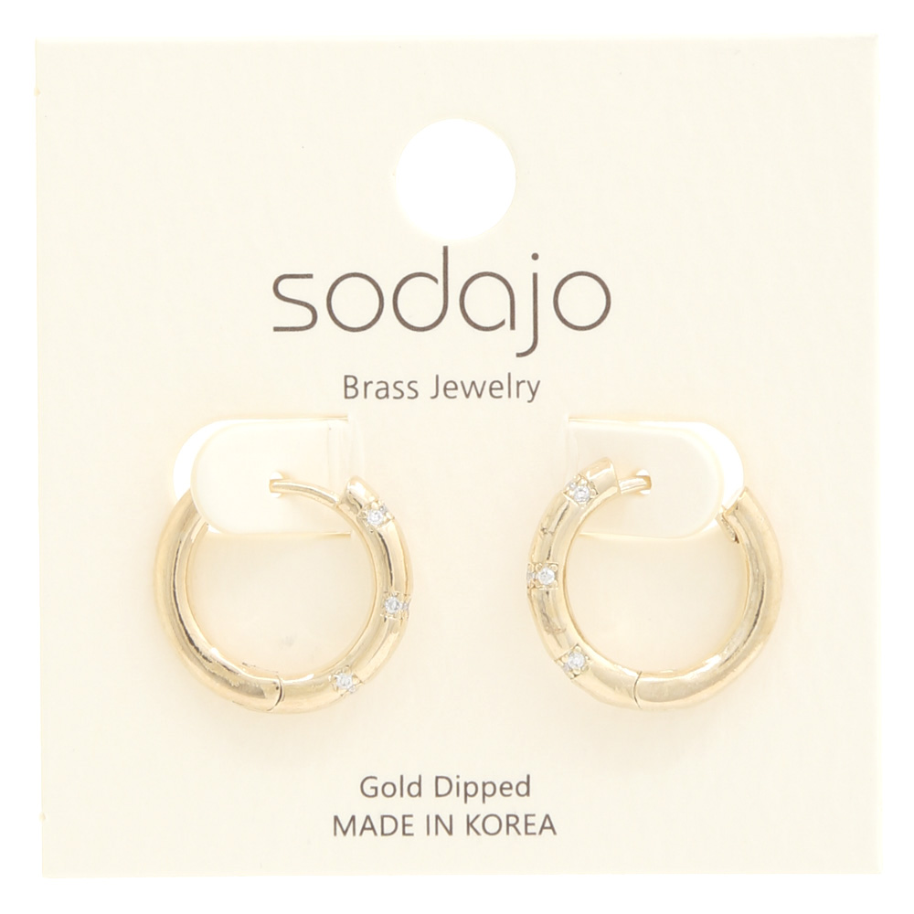 SODAJO CRYSTAL GOLD DIPPED EARRING