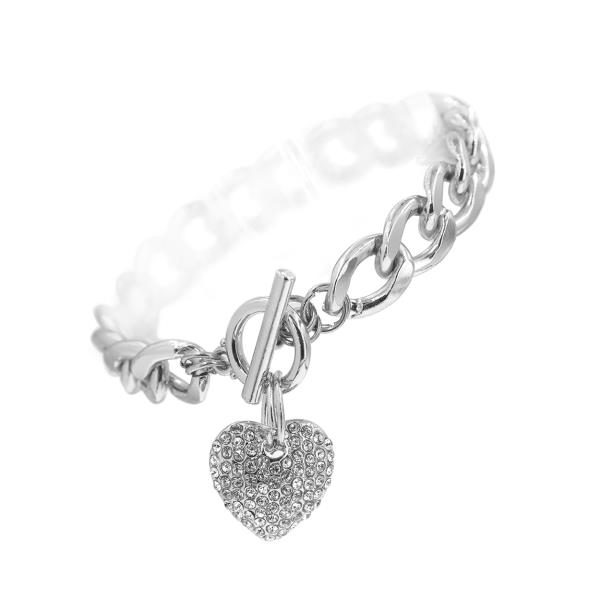 PUFFY HEART TOGGLE BRACELET