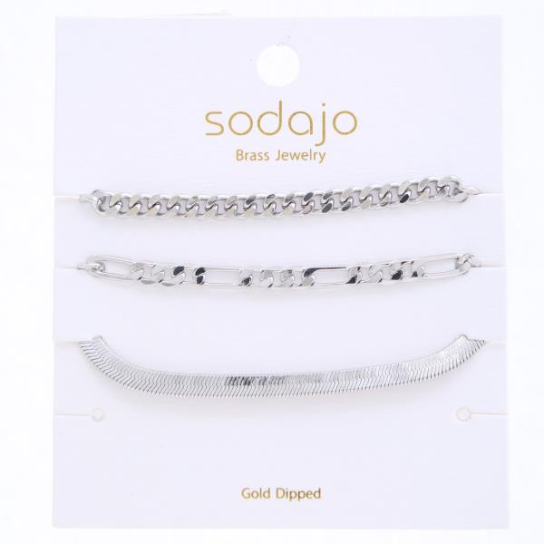 SODAJO GOLD DIPPED BRASS METAL CHAIN BRACELET