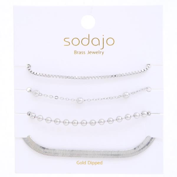 SODAJO GOLD DIPPED BRASS METAL CHAIN BRACELET