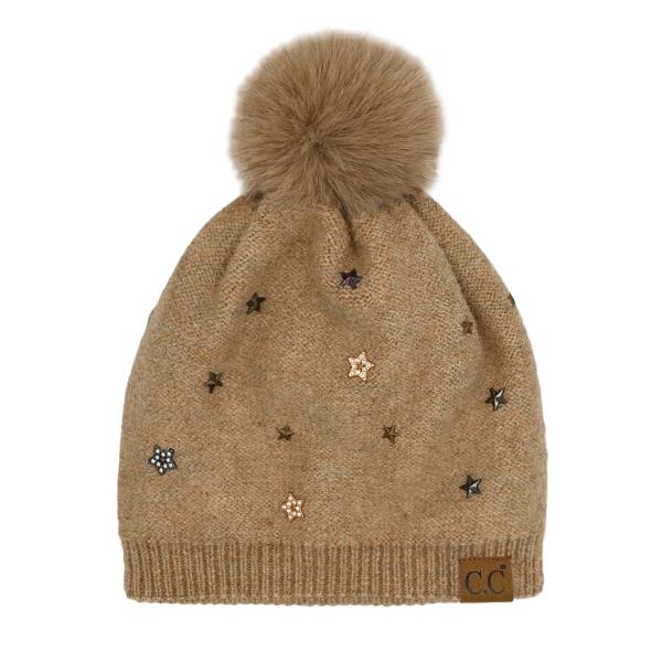 CC STAR STUD POM BEANIE WITH POM