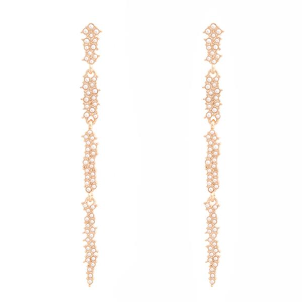 RHINESTONE PEARL DROP EARRING