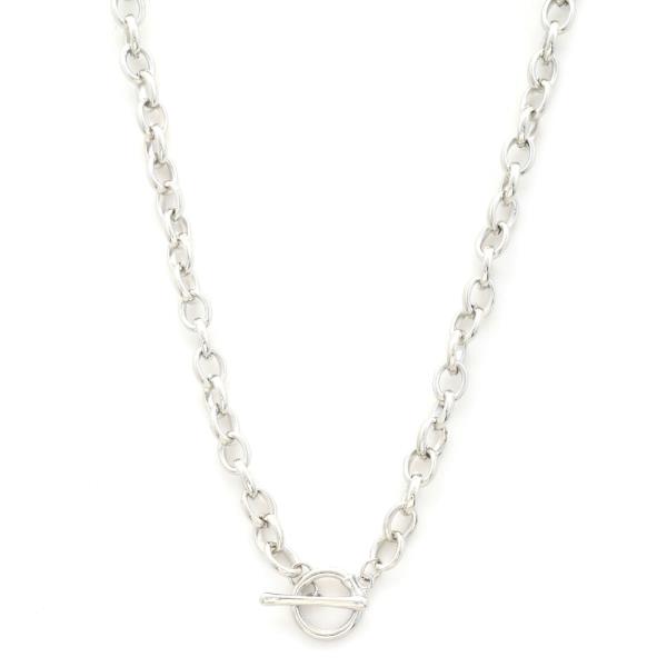 TOGGLE CLASP METAL CHAIN NECKLACE