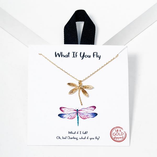 18K GOLD RHODIUM DIPPED WHAT IF YOU FLY NECKLACE
