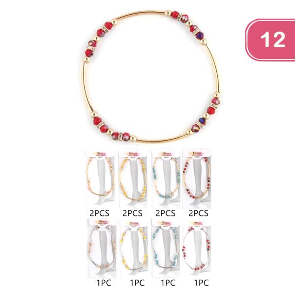 BEADED STRETCH ANKLET (12 UNITS)