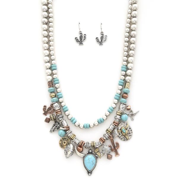 WESTERN CHARM BEADED NECKLACE