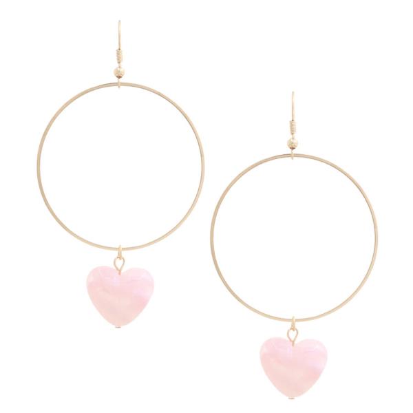 HEART HOOP DANGLE EARRING