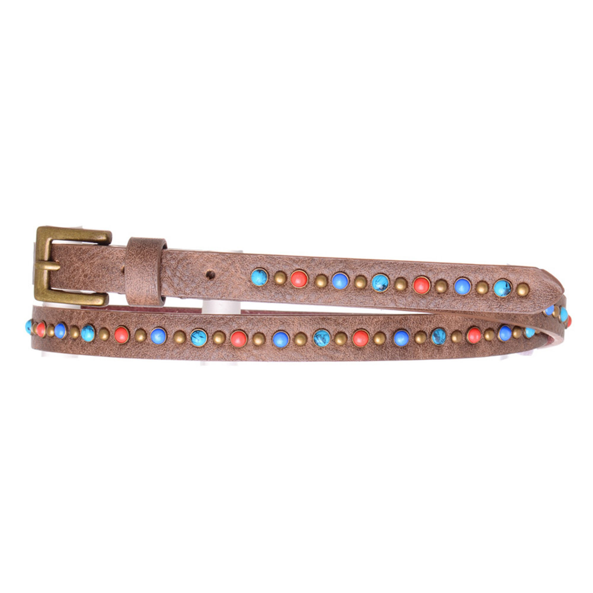 WESTERN STYLE COLORFUL STUDDED STONE BELT