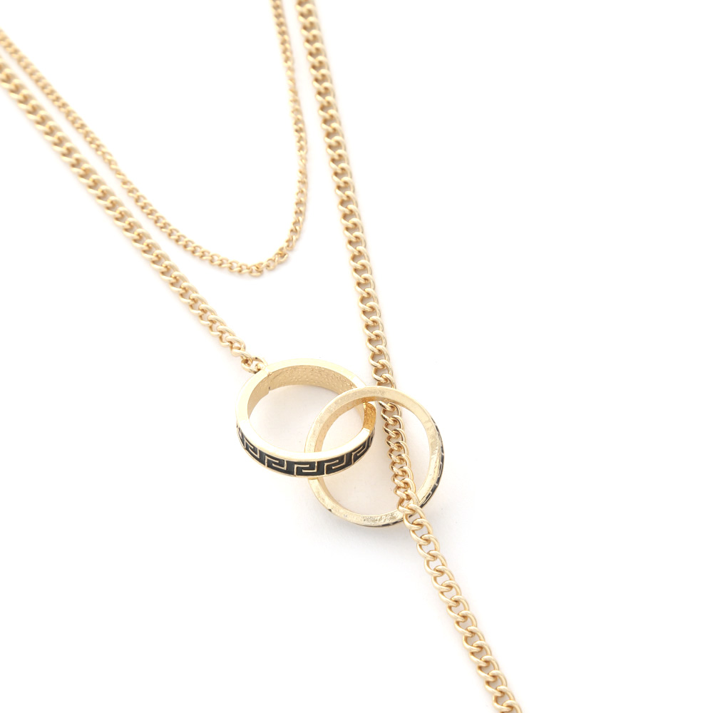 DOUBLE RING Y SHAPE NECKLACE