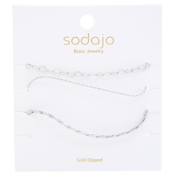 SODAJO HEART LINK GOLD DIPPED BRACELET SET