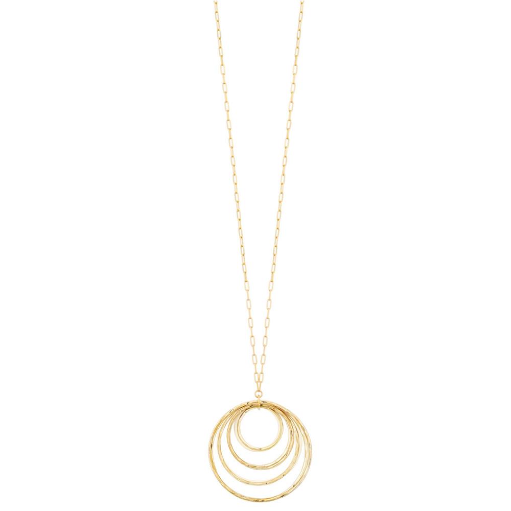 METAL HAMMERED TEXTURE CIRCLE NECKLACE