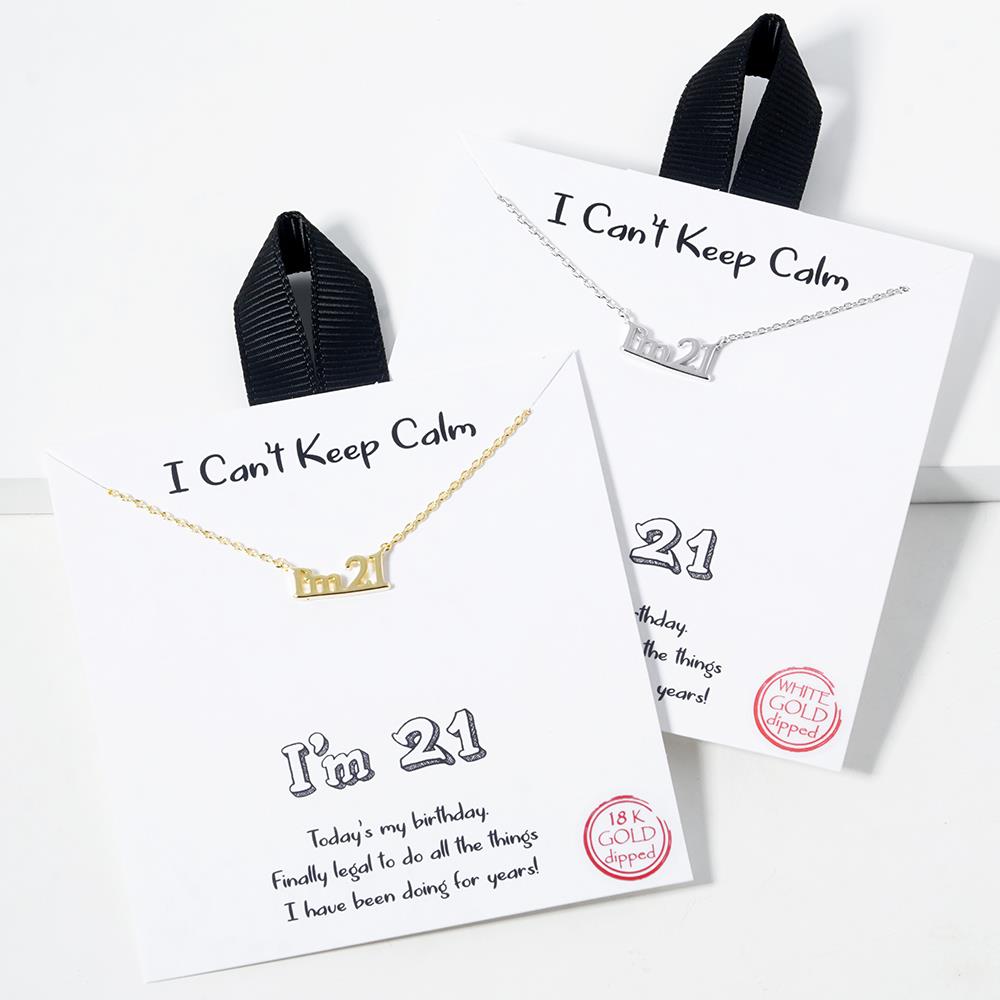 18K GOLD RHODIUM DIPPED I CAN`T KEEP CALM NECKLACE