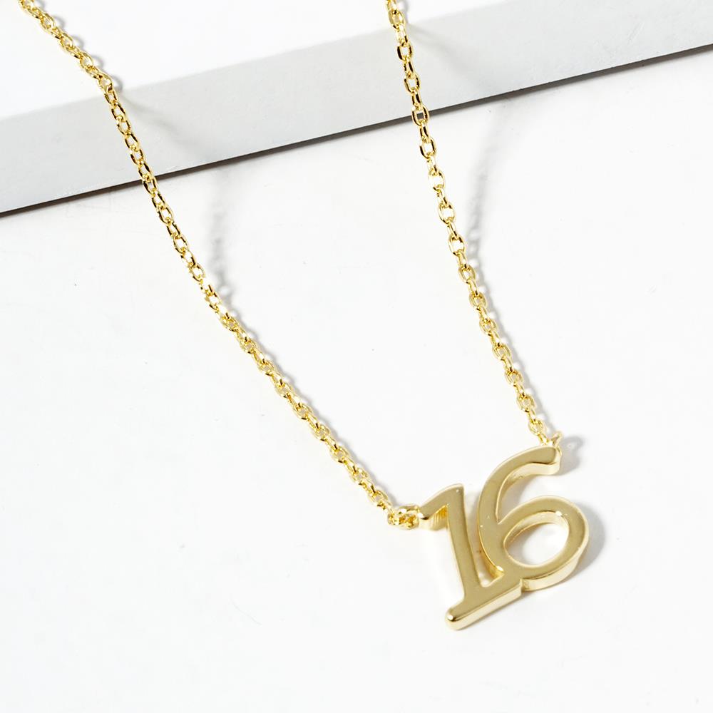 18K GOLD RHODIUM DIPPED SWEET 16 NECKLACE
