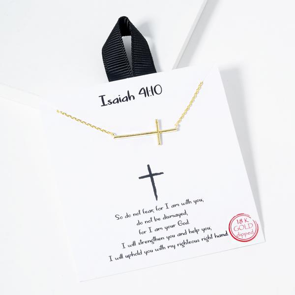 18K GOLD RHODIUM DIPPED ISAIAH 41 10 NECKLACE